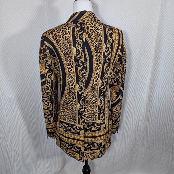 ViColo Italian 2 piece suit Baroque Leopard Print Blazer and Pants Size Small - Picture 10 of 14